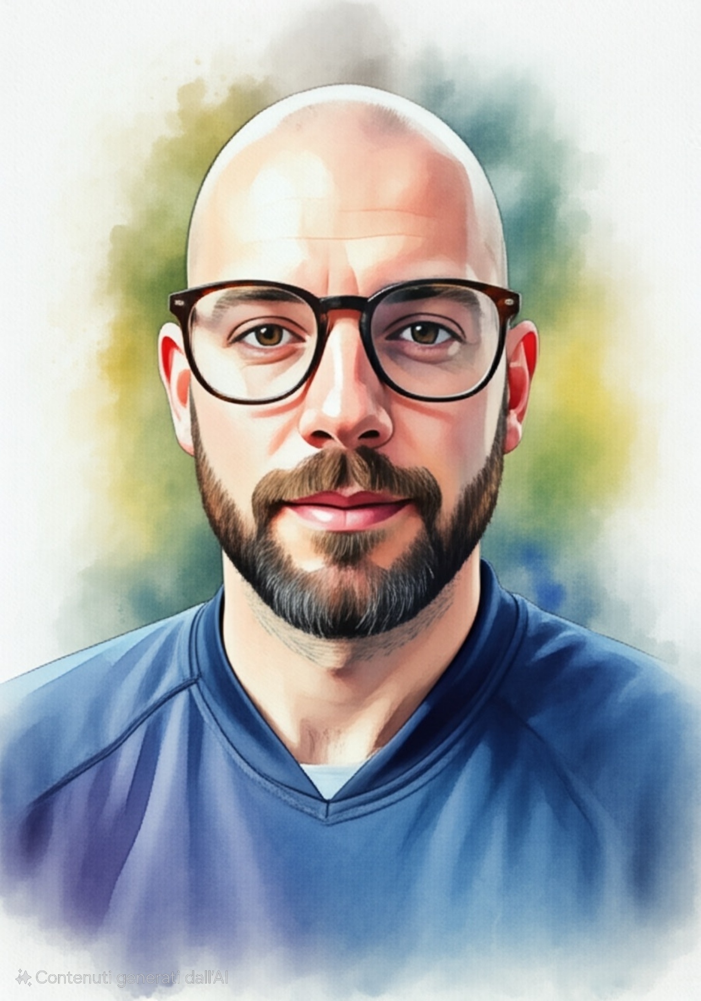 Piero D'Isa · ritratto ad acquerello